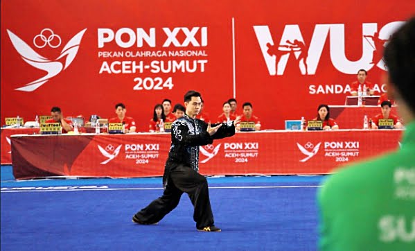 Tim Atlet Wushu Sumut Persembahkan Emas Perdana Di Ajang Bergengsi PON