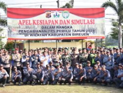 Polres Bireuen Gelar Apel Kesiapan Pengamanan TPS Pemilu 2024 Bersama TNI Dan Satlinmas