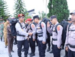 Polres Bener Meriah Gelar Apel Keberangkatan Personel PAM TPS Pemilu 2024