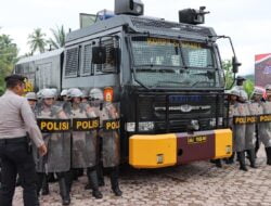 Polres Pijay Siap Hadapi Pasca Pemilu Dengan Latihan Dalmas Dan Penggunaan Mobil AWC