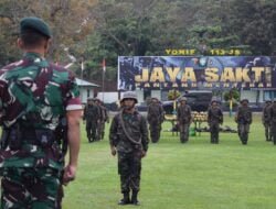 Kepada Satuan, 128 Prajurit Badak Hitam Yonif 113/JS Jalani Tradisi Masuk Satuan.