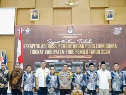 Kapolres Pidie AKBP Imam Asfali, SIK, MH Hadiri Rapat Pleno Terbuka Rekapitulasi Hasil Penghitungan Suara Tingkat Kabupaten
