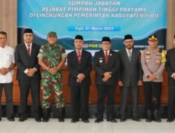 Empat Kadis Pidie Di Lantik Oleh Pj Bupati Ir Wahyudi Adisiswanto
