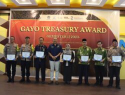 Polres Aceh Tengah Kembali Raih Penghargaan Gayo Treasury Award Kategori Pertama Capaian Indikator Pelaksanaan Anggaran Terbaik Periode Semester II TA 2023 Dengan Nilai Sempurna