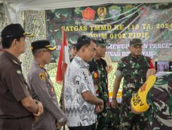 Kapolres Pidie Dampingi Tim Wasev Mabes TNI-AD Tinjau Pelaksanaan TMMD di Tangse
