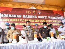 Polres Bireuen, Bersama Forkopimda Musnahkan 27,5 Kg Sabu dan 5000 Butir Ekstasi