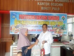 Di-Bulan Suci Ramadhan Sambut Idul Fitri 1445H Geuchik Buket Pulo Bagikan Sembako