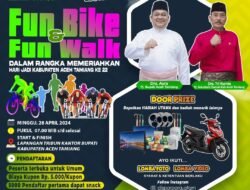 Peringati Hari Jadi Kabupaten Aceh Tamiang, Disparpora Gelar Acara Fun Bike Dan Fun Walk