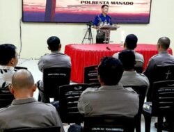 Polresta Manado Lakukan Kegiatan Binrohthal untuk Meningkatkan Kesejahteraan Rohani Personel