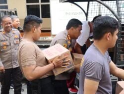 Polresta Manado Salurkan Bantuan Sembako untuk Korban Erupsi Gunung Ruang