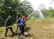 BPBD Aceh Tamiang Melakukan Kerjasama Dengan Kodim 0117 Dalam Melakukan Gulbelcal Karhutla