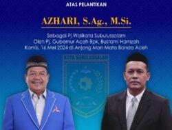 Azhari Resmi di Lantik Menjadi Pj Walikota Subulussalam