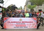Semarakkan Hari Bhayangkara ke-78, Polres Aceh Timur Gelar Olahraga Bersama Forkopimda