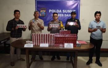 Sat Reskrim Polres Dairi Bersama Bea Cukai Kota Pematangsiantar Amankan 548 Bungkus Rokok Ilegal 