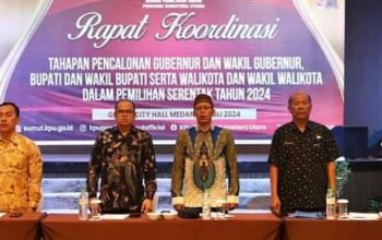 KPU Provinsi Sumut Gelar Rakor Tahapan Pencalonan Kepala Daerah Dalam Pemilihan Serentak Tahun 2024