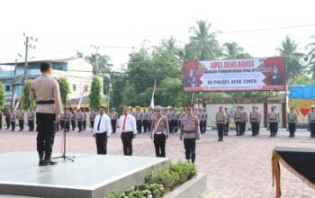 Menuju WBK dan WBBM Polres Aceh Timur Gelar Apel Pencanangan Zona Integritas