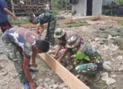 Anggota Satgas TMMD ke-121 Kodim 0106/Ateng Mulai Membangun Pondasi RTLH