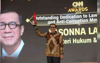Menkumham Yasonna H. Laoly Raih Penghargaan Bergengsi CNN Indonesia Awards 2024: Dedikasi Luar Biasa untuk Penegakan Hukum dan Anti Korupsi