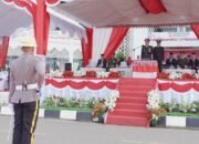 Kapolres Pidie AKBP Jaka Mulyana, SIK, MIK Irup Upacara Penurunan Bendera HUT RI Ke-79 