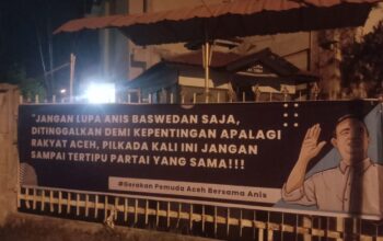 Anis Dikhianati Nasdem, Warga Lhokseumawe Ungkap Kekecewaan Lewat Sepanduk