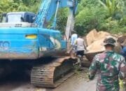 Bencana Alam Kembali Terjadi Di Jalan Uning-Pamar, Polisi Dan TNI Lakukan Penanganan Dilokasi