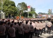Pimpin Apel Kesiapan Pengamanan Unjuk Rasa, Kapolres Aceh Tengah Siagakan Ratusan Personel