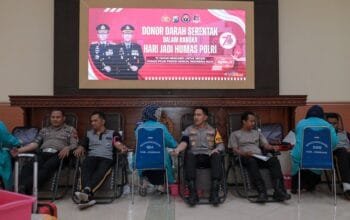 Bantu Pasokan Darah, Polres Jombang Ajak Anggotanya Donor