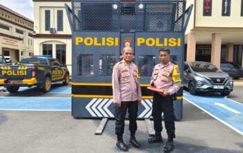 Polres Lhokseumawe Terima Kendaraan Taktis Telehandler dari Korps Sabhara Polri untuk Pengamanan Unjuk Rasa