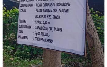 Pemdes Keras Diwek Bangun Drainase, Atasi Genangan Air Permudah Masuk Persawahan