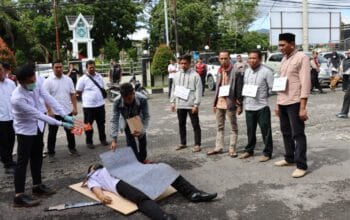 Polisi Gelar Rekonstruksi Kasus Pembunuhan Di Dusun Jamur Barat Kampung Remesen, 24 Adegan Diperagakan