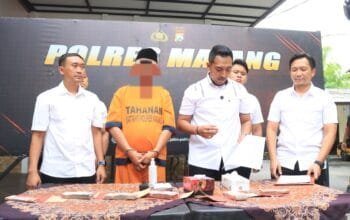 Polres Malang Tahan Oknum Kades , Gelapkan Uang Warga Modus Bebaskan Tersangka Perjudian