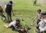Mewujudkan Aceh Hijau dan Berkelanjutan, Polsek Linge dan Koramil 05 Isaq Lakukan Penanaman Pohon