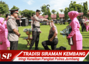 Tradisi Siraman Kembang Iringi Kenaikan Pangkat Polres Jombang