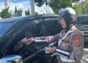 Satlantas Polres Aceh Tengah Sosialisasikan “mudik Aman, Keluarga Nyaman” Disertai Pembagian Stiker