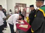 Camat Pantee Bidari Lantik Tuha Peut Dua Gampong, Dorong Pemerintahan Desa yang Bersih