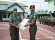 Kodim 0103/Aceh Utara Gelar Upacara Kenaikan Pangkat, Sambut Personel Baru, dan Lepas Anggota Pindah Satuan