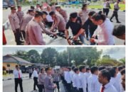 Kapolres Bangka Pimpin Pemeriksaan Sikap Tampang dan Senpi Dinas Personel Polres Bangka