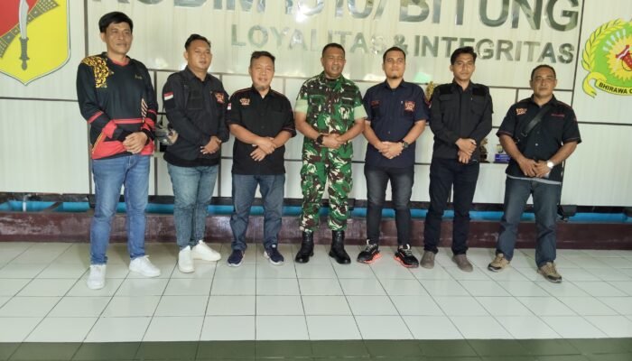 Komitmen bersama untuk menjaga keamanan kota bitung, aliansi LSM GTI dan LIN sambangi kodim 1310/bitung