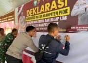 Disaksikan Kapolres Pidie, Komunitas Motor di Pidie Deklarasi Tolak Geng Motor