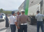 Sosialisasi Overload dan Overdimensi, Satlantas Polres Bener Meriah Bersama Dishub Lakukan Pemeriksaan Kendaraan Barang