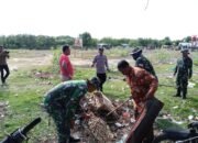 TNI Bersama Polri dan Masyarakat Gelar Gotong Royong Bersihkan Pasar Pante Teungoh dalam Rangka HUT ke-80 TNI 