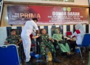 Kodim 0102/Pidie Gelar Bakti Sosial Donor Darah Sambut HUT Ke-80 TNI