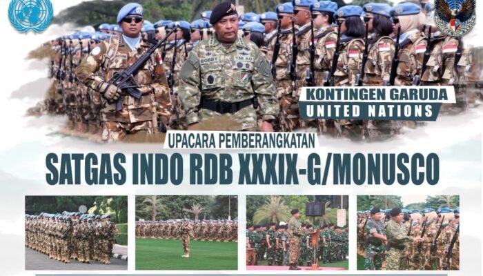 Lanjutkan Misi Perdamaian PBB, 850 Prajurit Garuda Diberangkatkan ke Republik Demokratik Kongo