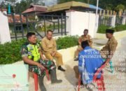 Babinsa Koramil 05/Linge Jalin Komsos dengan Aparat Pemerintah Kecamatan Linge