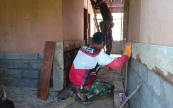 Satgas TMMD Kodim 0106 Aceh Tengah Capai 75 Persen Pembangunan RTLH Milik Warga di Desa Roteh