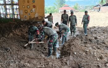 Satgas Gulbencal Lanjutkan Pembersihan Material Longsor di SDN 11 Pegasing, Progres Capai 60 Persen