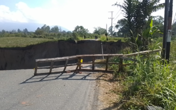 Jalan Penghubung Aceh Tengah–Bener Meriah via Ketol Putus Total Akibat Sinkhole