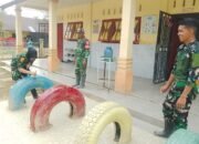 Upaya Pemulihan Sarana Pendidikan Pasca Bencana Banjir Taruna Taruni Akmil Lakukan Pengecetan Taman Bermain TK Negri Pembina