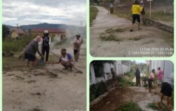 Kades Ompu Raja Hutapea Kompakkan Warga Gotong Royong di Tiga Dusun, Dukung Visi ‘Toba Mantab’