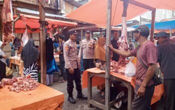 Polres Aceh Tengah Lakukan Pengamanan dan Pengaturan di Pasar Daging Meugang